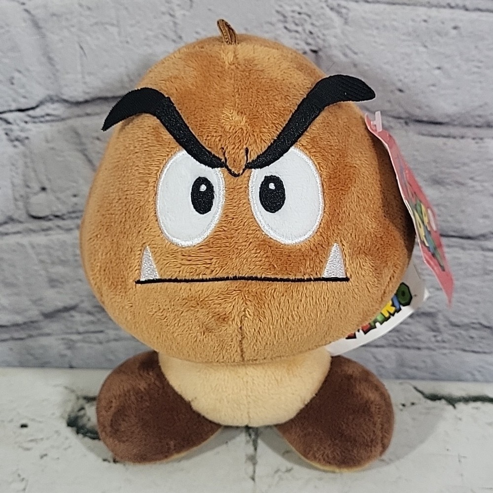 Super Mario Goomba Plush 7.5" Mushroom Angry Bad Guy Stuffy 2020 Tags